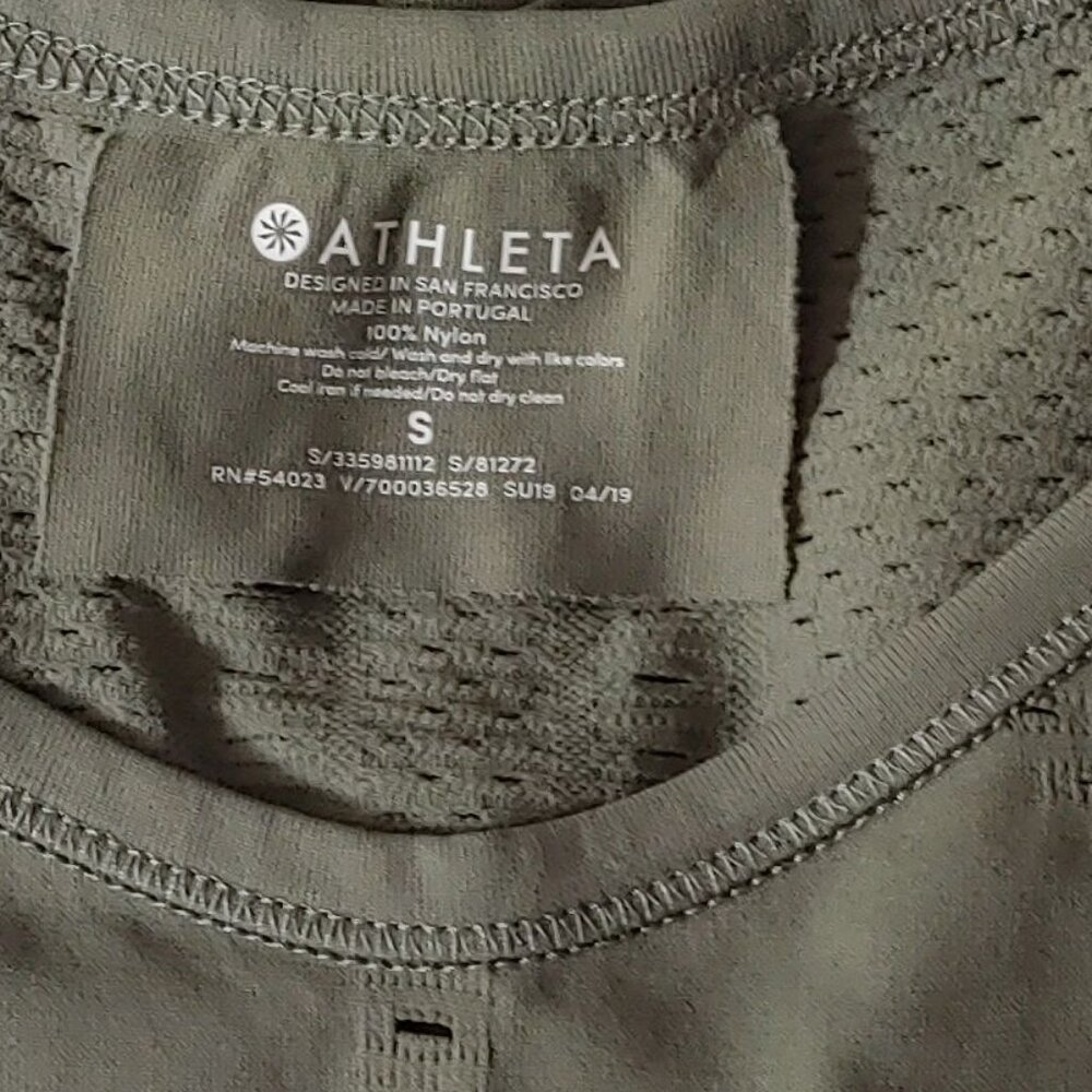Athleta Foothill Seamless Tee Size Small Olive Green - Picture 8 of 8